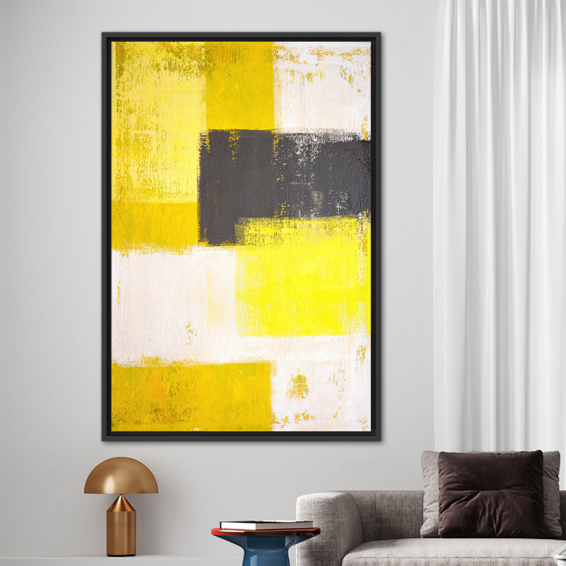 Modern Geometric Abstract Art - Luxury Canvas Wall Decor Poster, Framed Print without Mat, 30 cm H x 20 cm W, Black