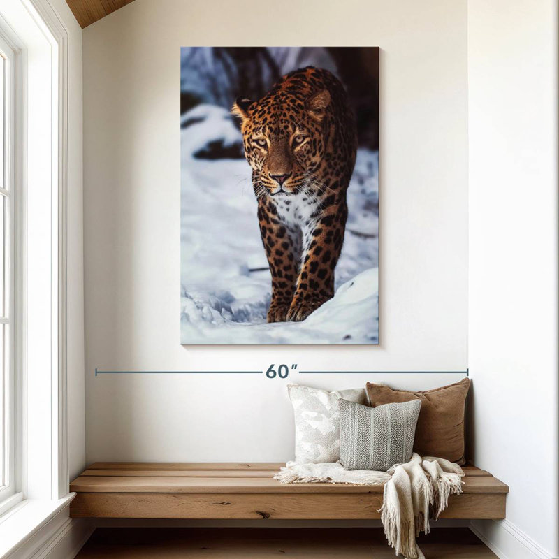 Brampt Winter Leopard, 48" H x 32" W