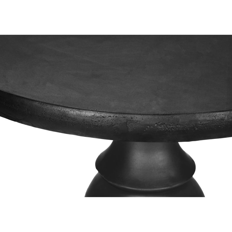 Table d'appoint ronde noire de style transitionnel, hauteur 61,2 cm (24,12 pouces), idéale pour la chambre, le salon et les terrasses extérieures (extrémité 63,5 cm ou 25 pouces).