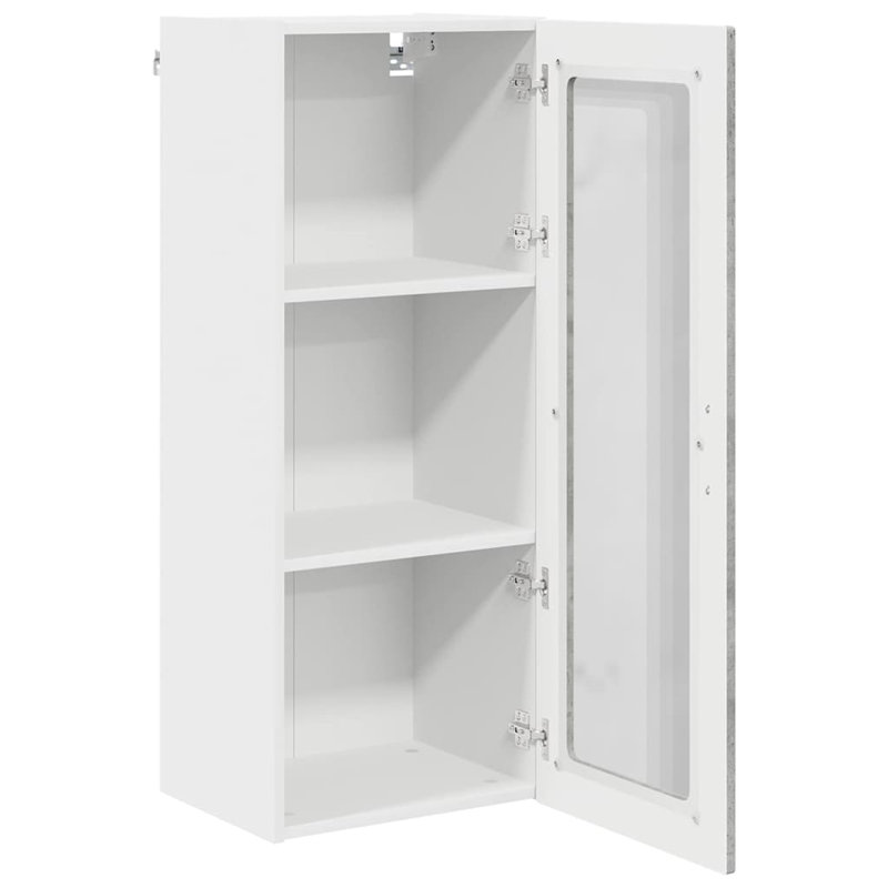 Vidaxl Kitchen Wall Cabinet White 40 X 31 X 100 Cm Engineered Wood, Concrete Grey