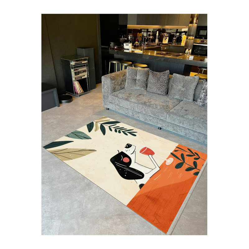 Tapis décoratif moderne à motif pastel, Sous-tapis rectangulaire 3 pi 11 po x 5 pi 11 po i