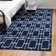 Glam Navy Blue Silver Area Rug
