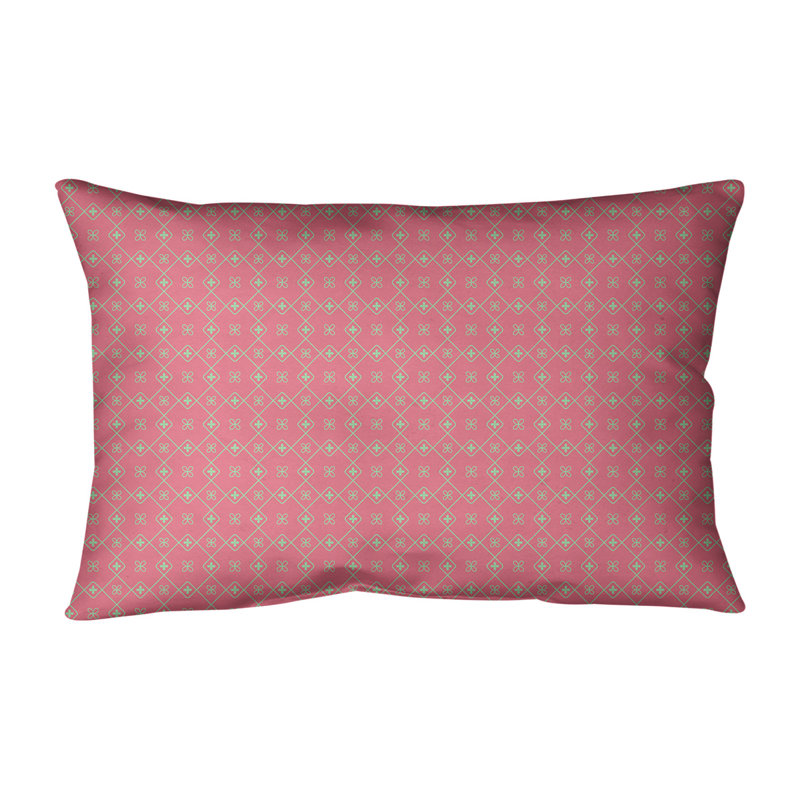 Coussin lombaire en coton Katelyn Elizabeth Doily, Pas de bourre, Rouge / vert / vert