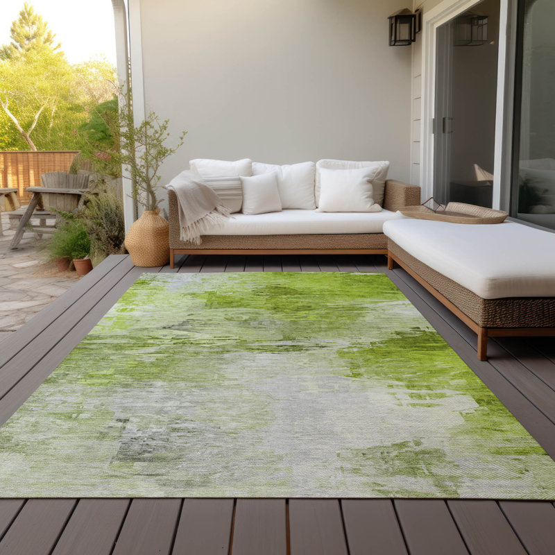Tapis intérieur / extérieur Khloei, Rectangle de 10 pi x 14 pi