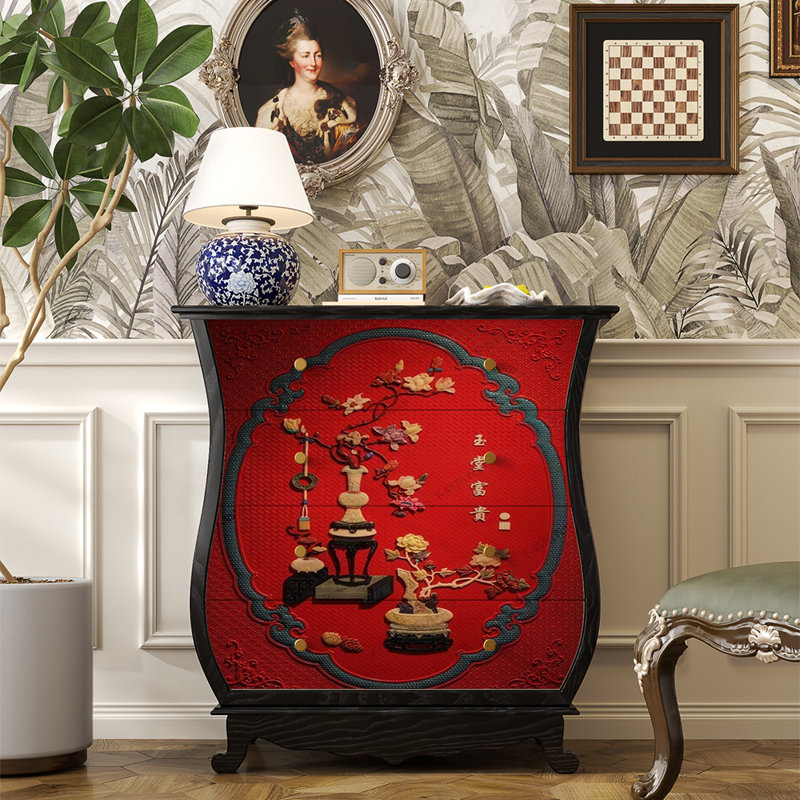 Armoire rétro à quatre tiroirs en forme de taille