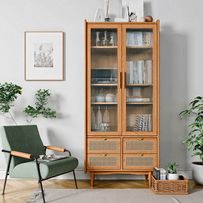 Vitrine en bois massif moderne et simple