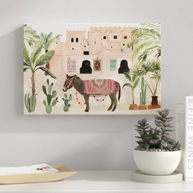 Meet Me In Marrakech A by Victoria Borges - Painting on Canvas, 30cm H x 46cm W, Wrapped Canvas