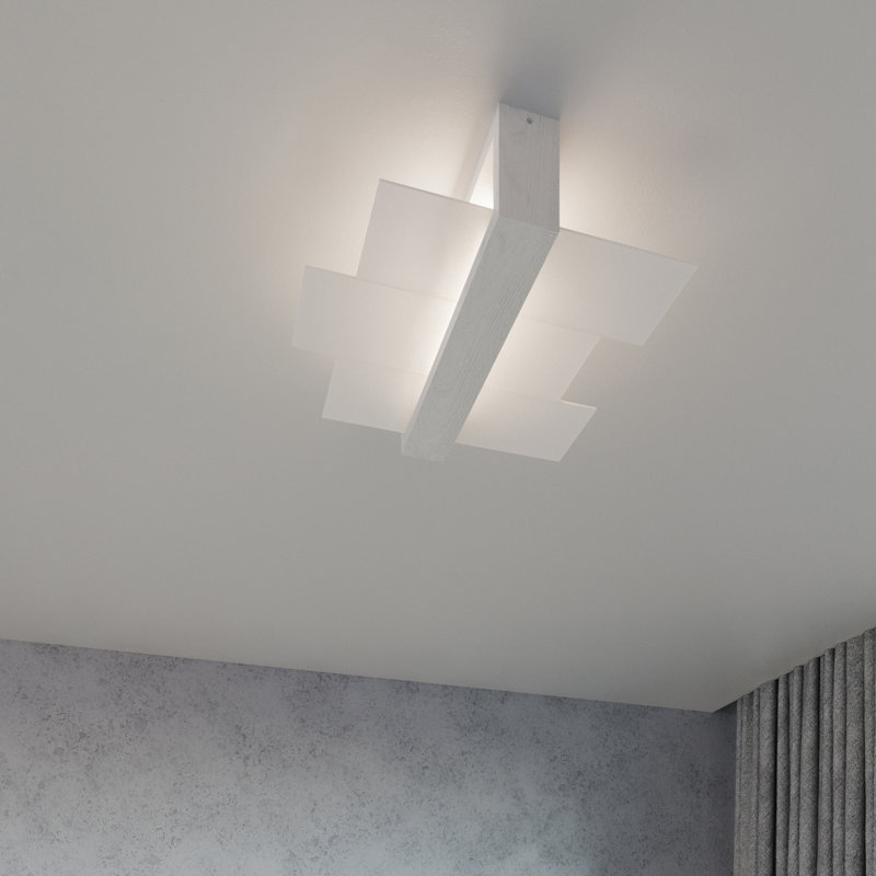 Karragullen Plastic Flush Mounted Sconce, White