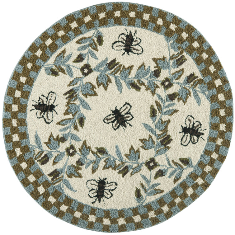 Hollander Floral Handmade Tufted Wool Ivory Area Rug