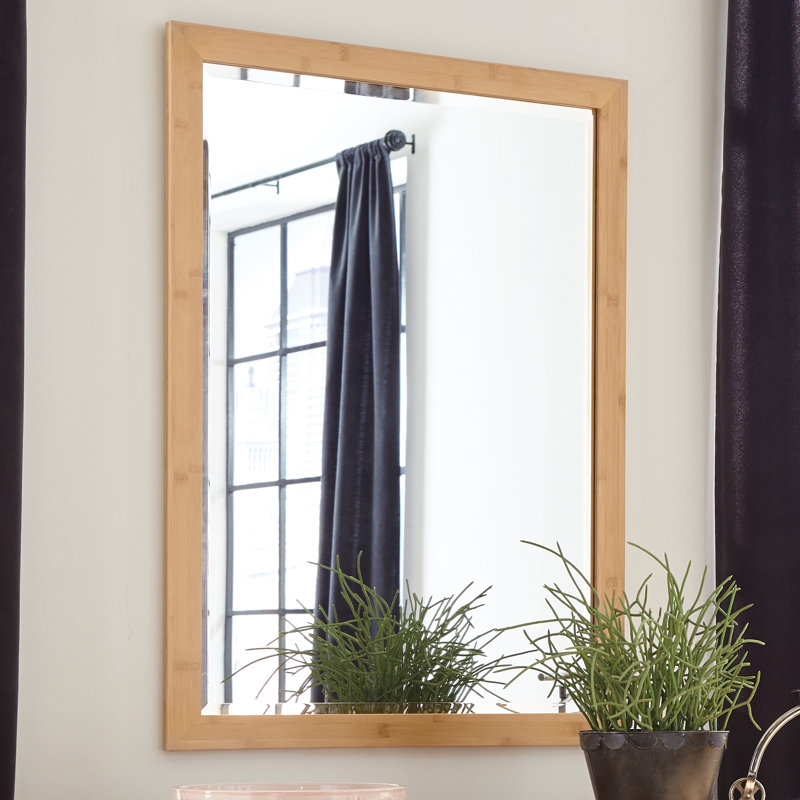Hugoton Rectangle Mirror, Natural Bamboo
