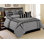 Traditional Ruched 7 Piece Gray Comforter Set, King