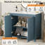 Meuble-lavabo simple 36 po avec lavabo en céramique et armoire à fermeture douce avec tablette ajustable-982844258