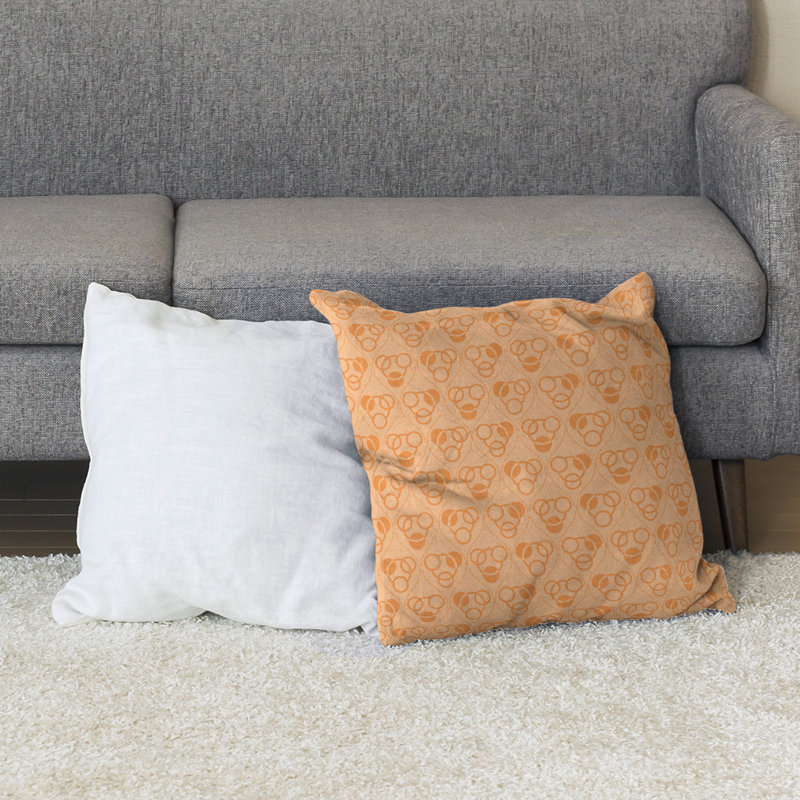 Coussin Classic, 28 po x 28 po, Orange, Bourre en polyester
