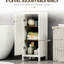 Grande armoire de rangement pour salle de bain - Tour autoportante en blanc antique avec 3 tablettes ouvertes et une tablette réglable. Compact pour les espaces étroits. De nombreuses options. Stable et sécuritaire. L 12,5 po x l 11,75 po x H 63,5 po