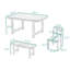 Ensemble de salle Ã  manger de 6 piÃ¨ces avec chaises et banc-129047624-129047626-129047627