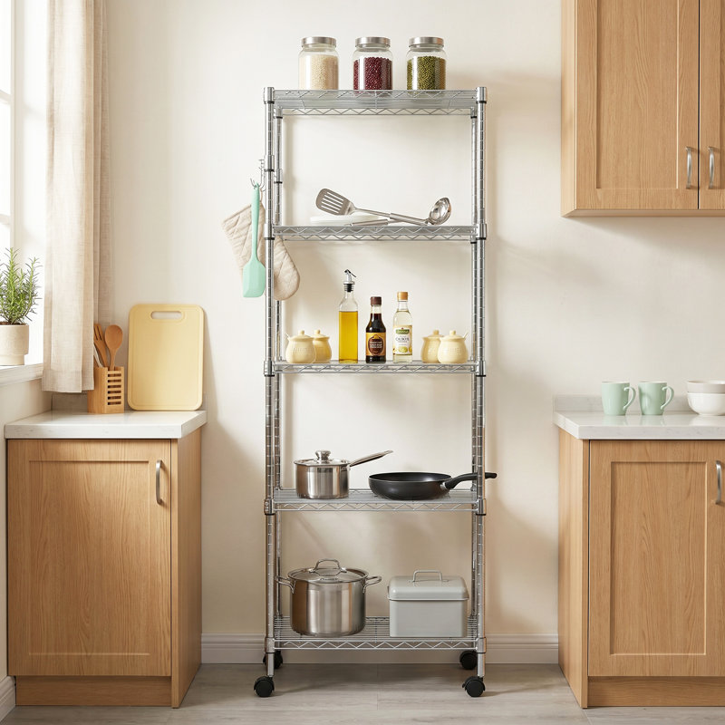 Rayonnage à hauteur réglable Lylla, Argent, H 72,05 po x l 23,23 po x P 13,78 po