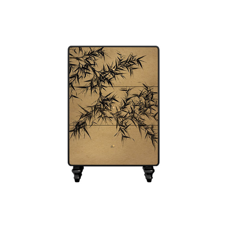Armoire d'appoint en bois massif en bambou style antique
