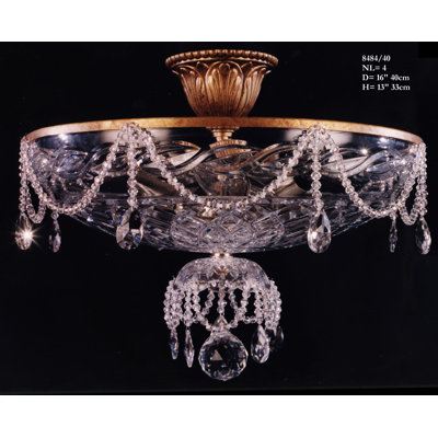 Delucia Crystal Semi Flush Mount