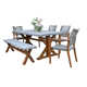 Fleur 74'' Rectangular 7 - Person Outdoor Dining Set