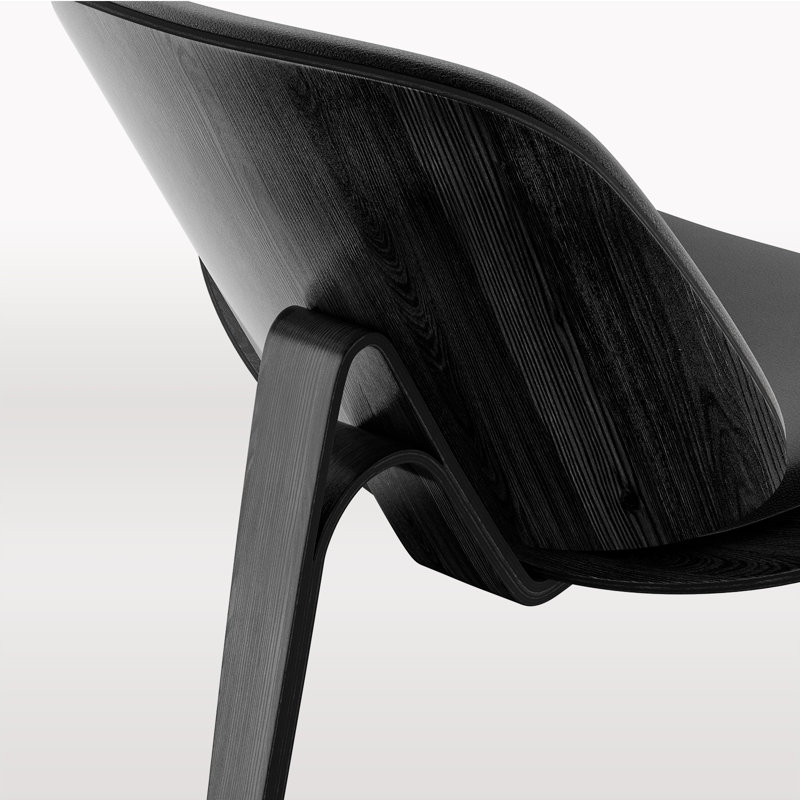 Jiovanna Faux Leather Accent Chair, Black/Black Walnut