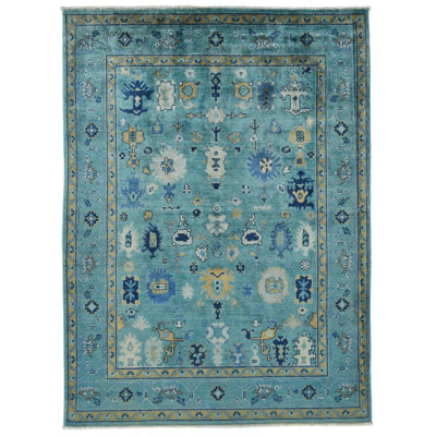 One-of-a-Kind Blue Modern 5x7 Oriental Area Rug