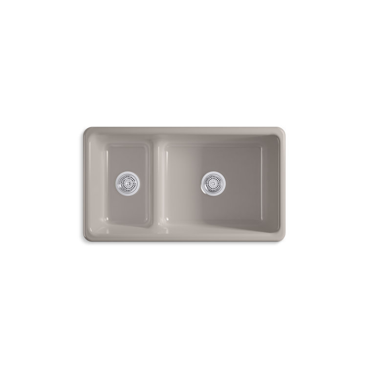Iron/Tones Smart Divide 33 In. Top-/Undermount Double-Bowl Kitchen Sink