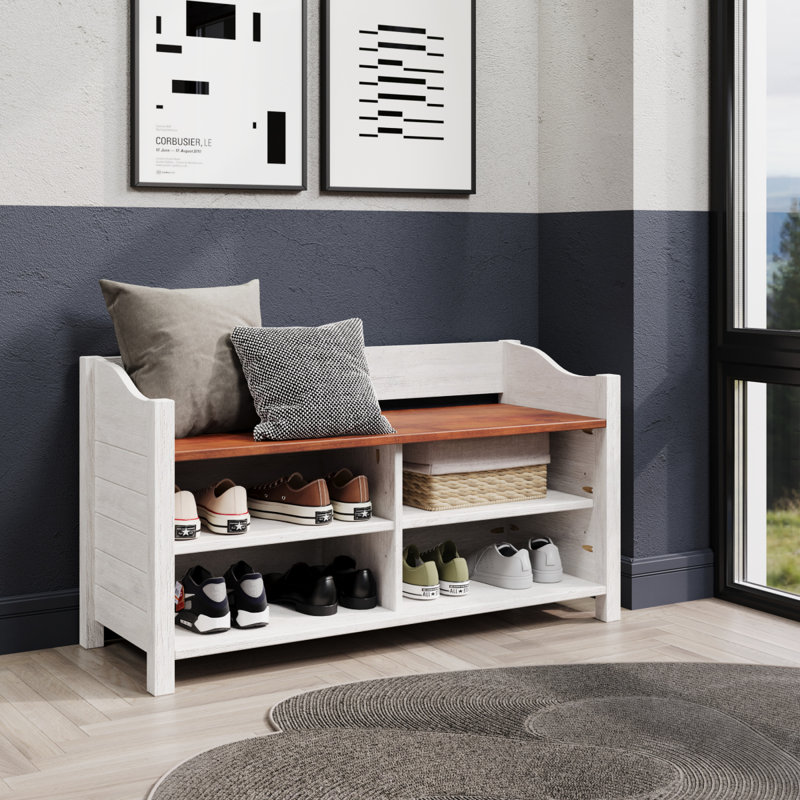 Chelon Solid Wood Storage Bench