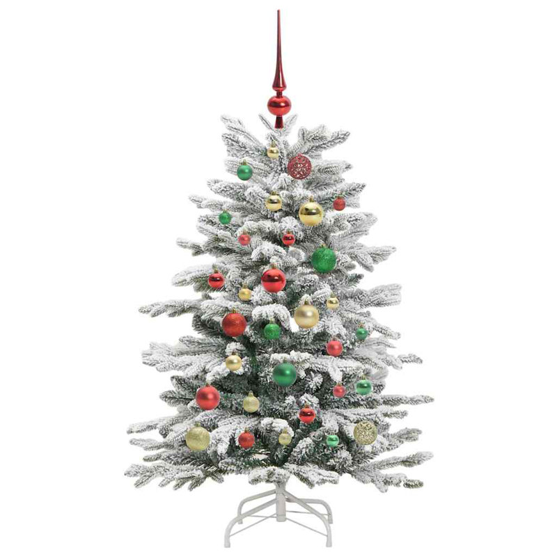 Artificial Hinged Christmas Tree White PE and PVC, 3.94 ft