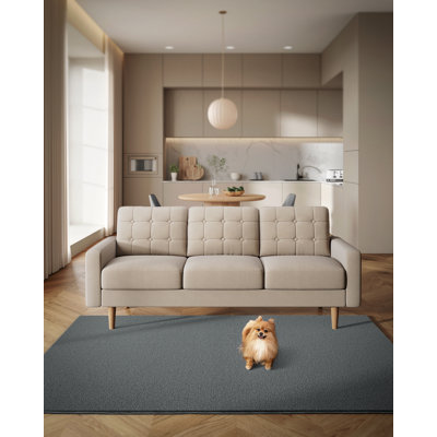 Solid Colour Machine Tufted Shag Area Rug
