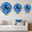 Fleurs bleues abstraites - Horloge murale moderne-60186683