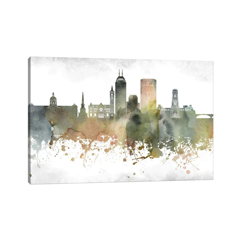 Indianapolis Skyline by WallDecorAddict - Wrapped Canvas Print, 66.04 cm H x 45.72 cm W