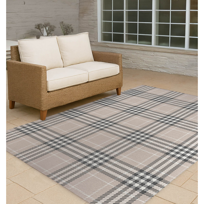 Tapis d'extérieur antidérapant à carreaux Christopher, Rectangulaire 3 pi x 5 pi