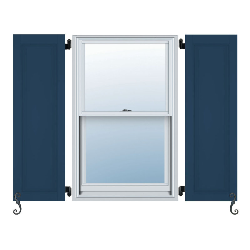 Atlantic Raised Panel Shutters, Chelsea Gray, 14", 51"