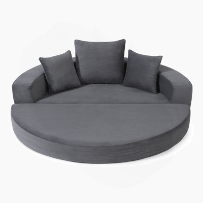 Convertible Sofa Couch Bed,Multi-Functional,Circular Bed,Adjustable Futon Sofa ,No Assembly Compressed Corduroy Floor Lounge Sofa For Apartment Office Bedroom Living Room