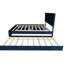 Grand lit moderne bleu avec lit gigogne et rangement, revêtement en velours élégant, lattes robustes, assemblage facile, idéal pour les tiroirs de rangement multifonctionnels de la chambre principale, cadre, aucun sommier nécessaire-709436931