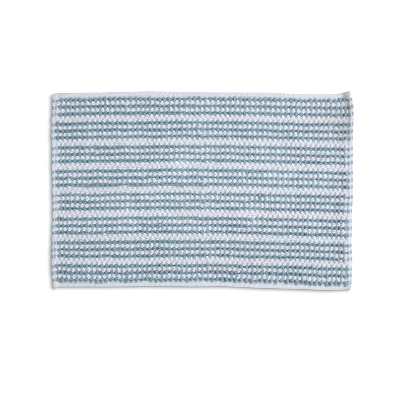 Martex Bath Rug, Contrast Stripe Mineral