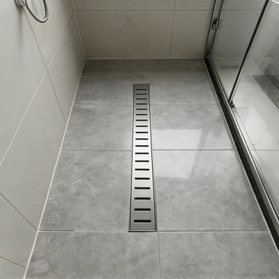24" Stainless Steel V-Channel Linear Shower Drain ,Brushed Gold