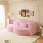 Canapé-lit moderne avec 2 coussins, canapé-lit convertible en tissu rembourré de mousse, matelas pliant pleine grandeur de 15 po pour le salon, le lit d'invité, la salle de jeux, aucun assemblage requis, rose (ancien numéro de référence: W1885P230384)-1206936807
