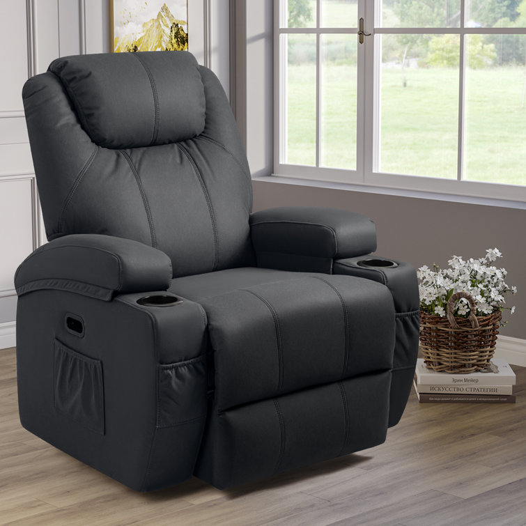 Costway Power Lift Recliner Chair Sofa for Elderly w/ Side Pocket & - Black