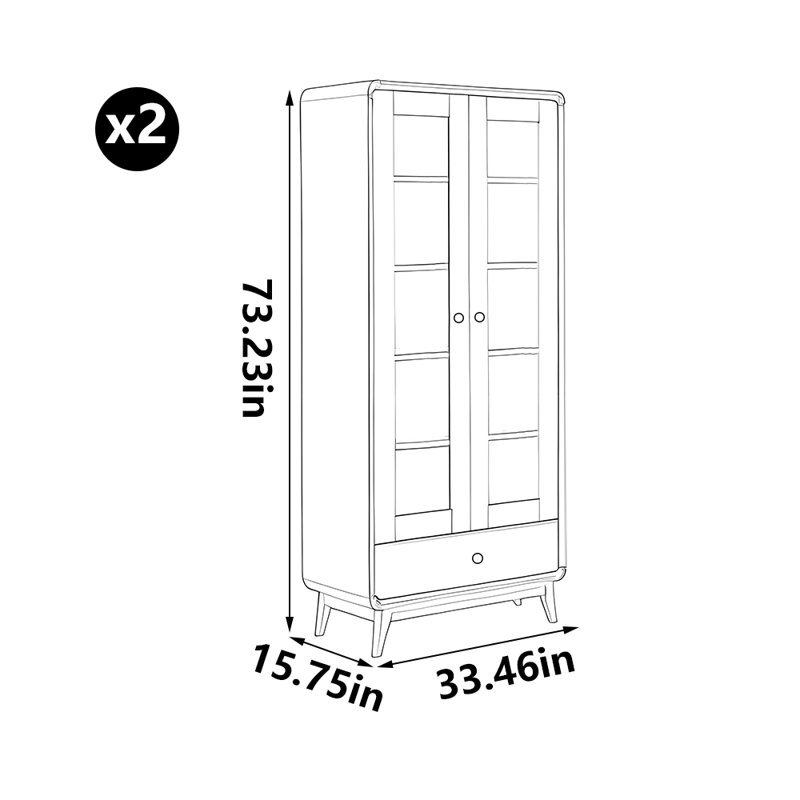 Pure solid wood bookcase