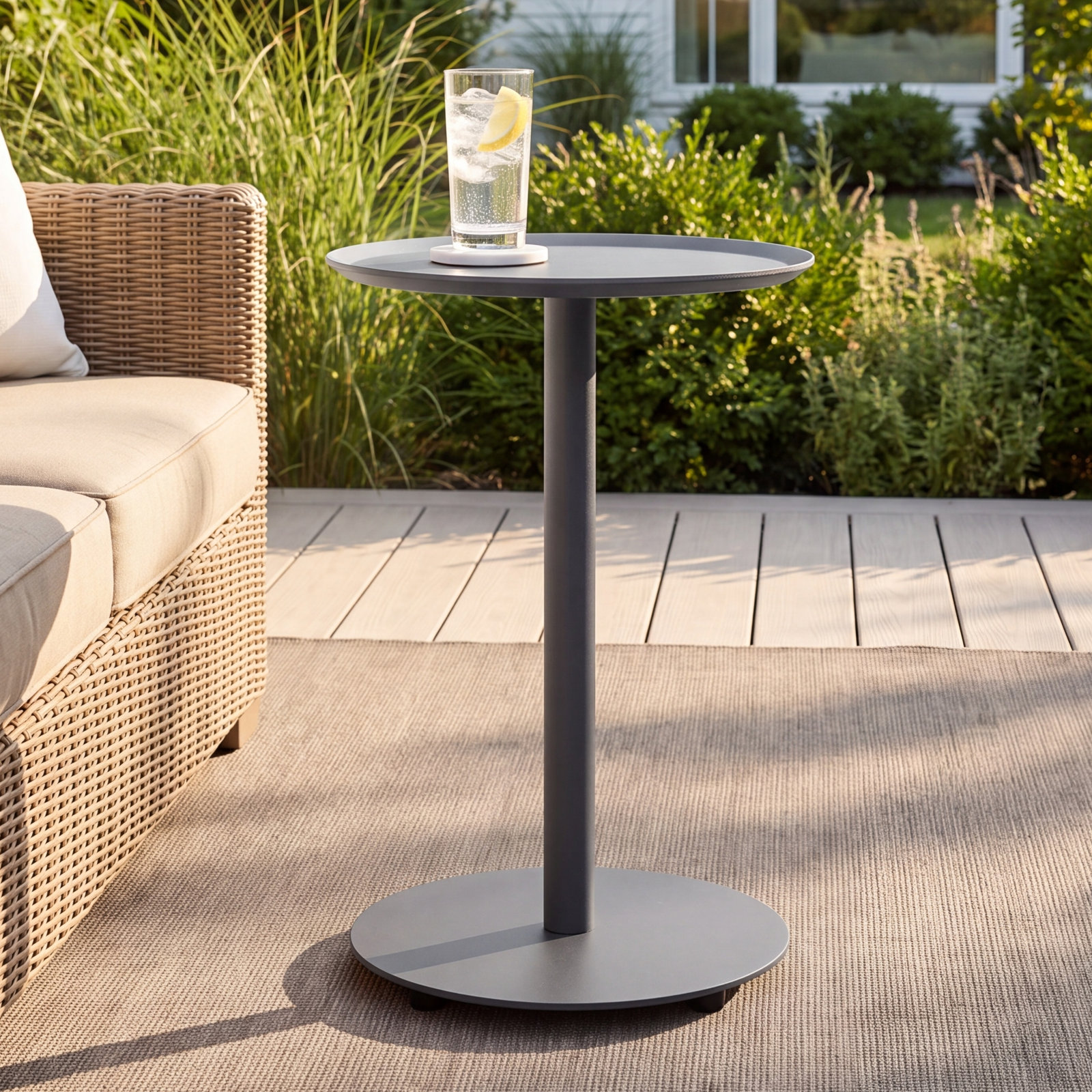 Terra 14 " Patio Side Table, Charcoal