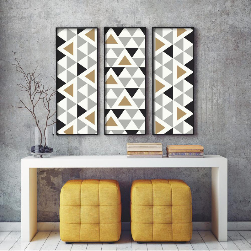 Rouleau de papier peint adhésif à motif triangulaire géométrique L 16,5 pi x l 20,5 po Declynn