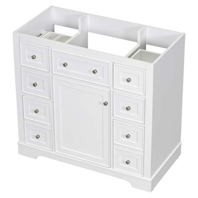 Modern Bathroom Vanity, One Storage Wood Cabinet And Six Drawers, Accent Cabinet