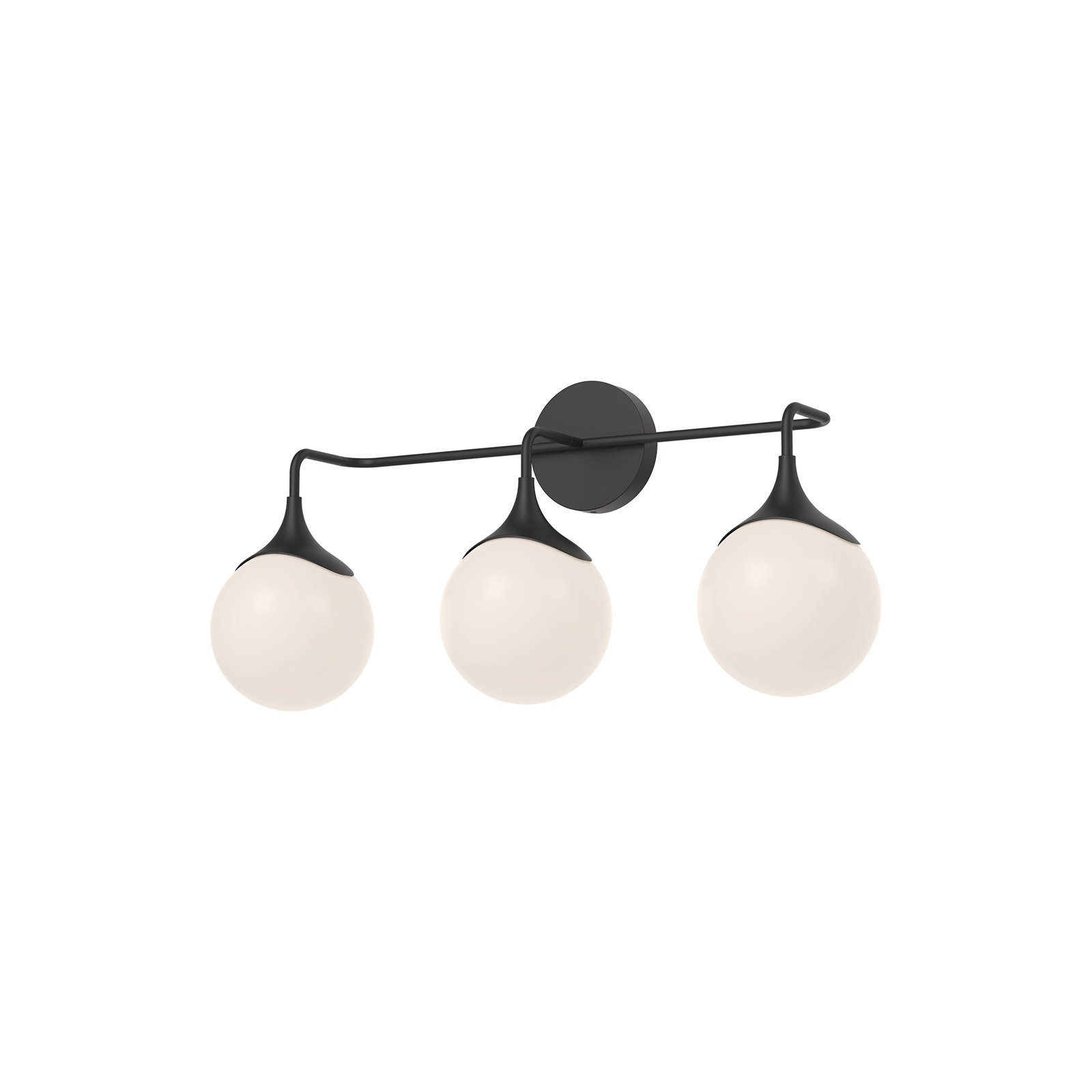Nedra Frosted Vanity Light, Matte Black, 3