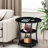 Jalane Tall End Table with 2 USB Ports, 2 Power Outlets, and 3-Tier Storage Shelves-64561033