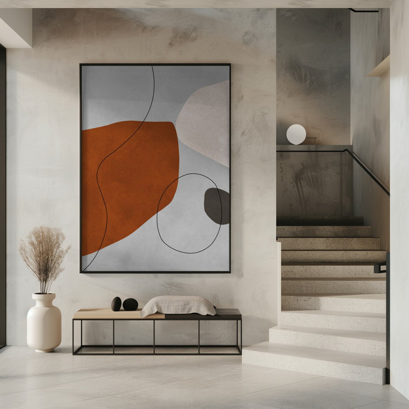 «Expressive conceptual», art mural texturé encadré, Noir, noir, noir, noir, H 14 po x l 10 po