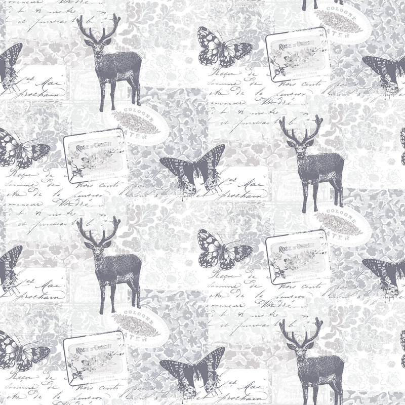 Han 10m x 53cm Matte Wallpaper Roll, Grey/White