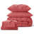 Bedsure King Pintuck Bed-in-a-Bag- Coral Pinch Pleat Comforter with Sheets, Pillowcases & Shams-103425112-114250868