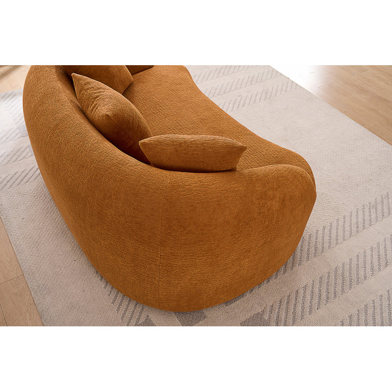 Causeuse Curved Modern, Chenille orange