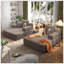 Ensemble 2 pièces surdimensionné de méridienne double, luxueux canapé-lit en velours côtelé moelleux avec 6 coussins et pochette de rangement pour les petits espaces, le cinéma maison et le salon-1607512785
